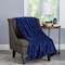 Hastings Home Velvet Throw Oversized Microfiber Velvet Solid Polyester Throw Blanket, Breathable, Midnight Blue 895983ZDL - alternate 1